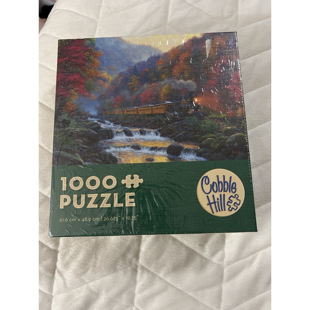 New COBBLE HILL 1000 Piece SMOKY TRAIN Jigsaw PUZZLE Great‎ Mountains M Keathley